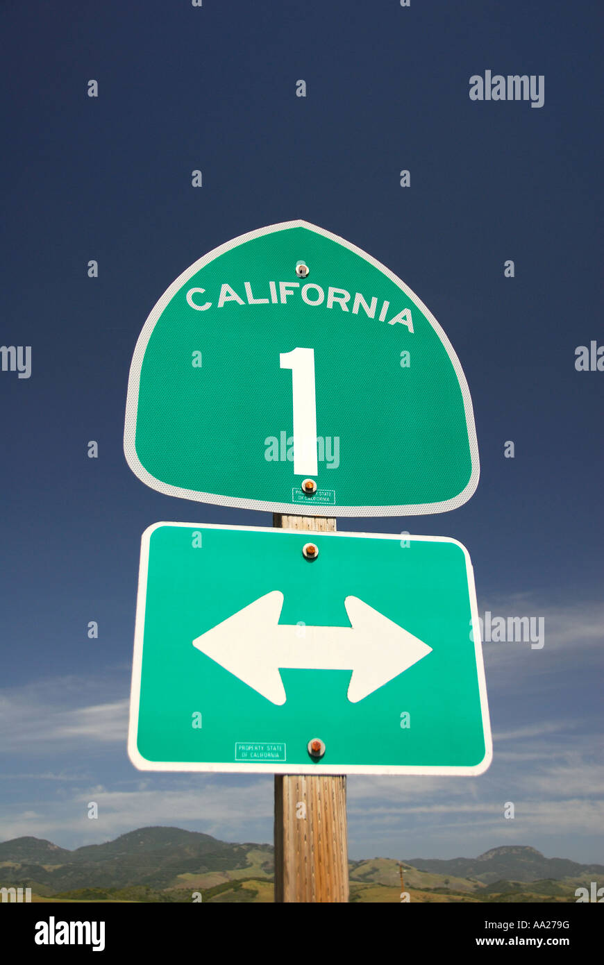 California Highway 1 road sign Stock Photo - Alamy