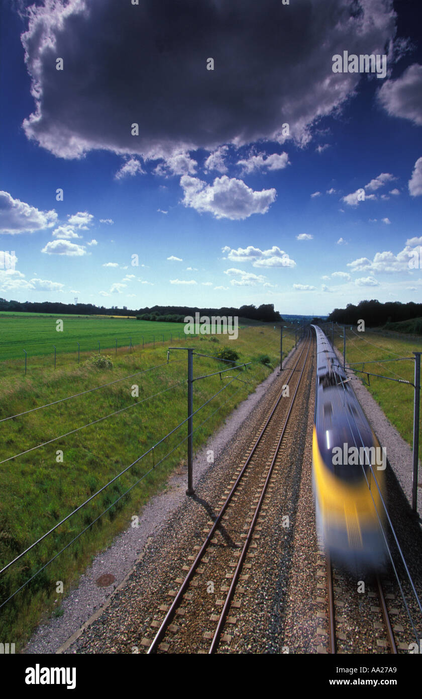 Eurostar High Speed Train Picardy Northern France Stock Photo