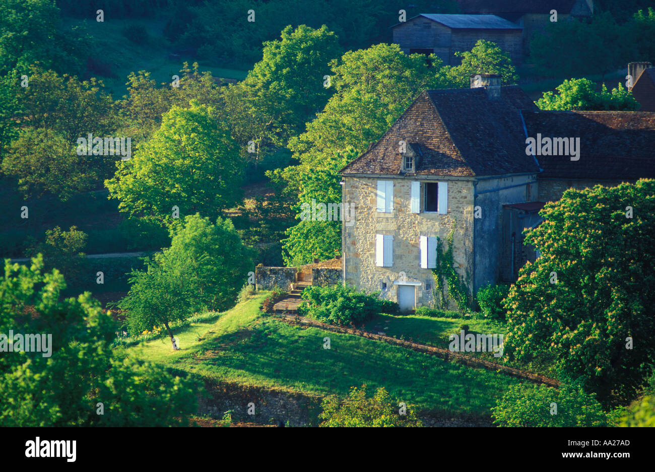 Country house in the Dordogne Valley Quercy France Stock Photo