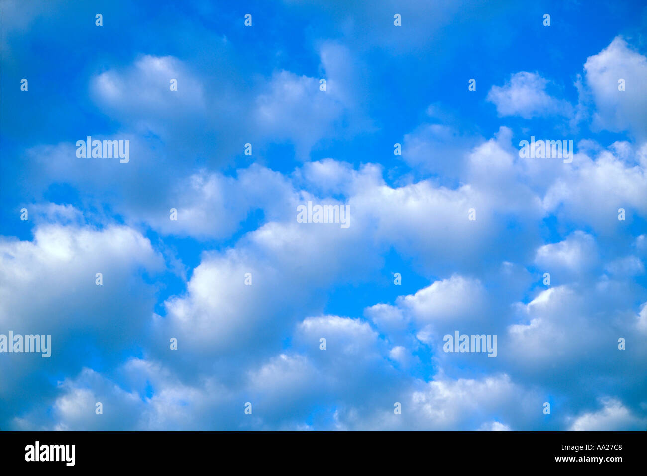 Fluffy white clouds in a blue summer sky Stock Photo - Alamy