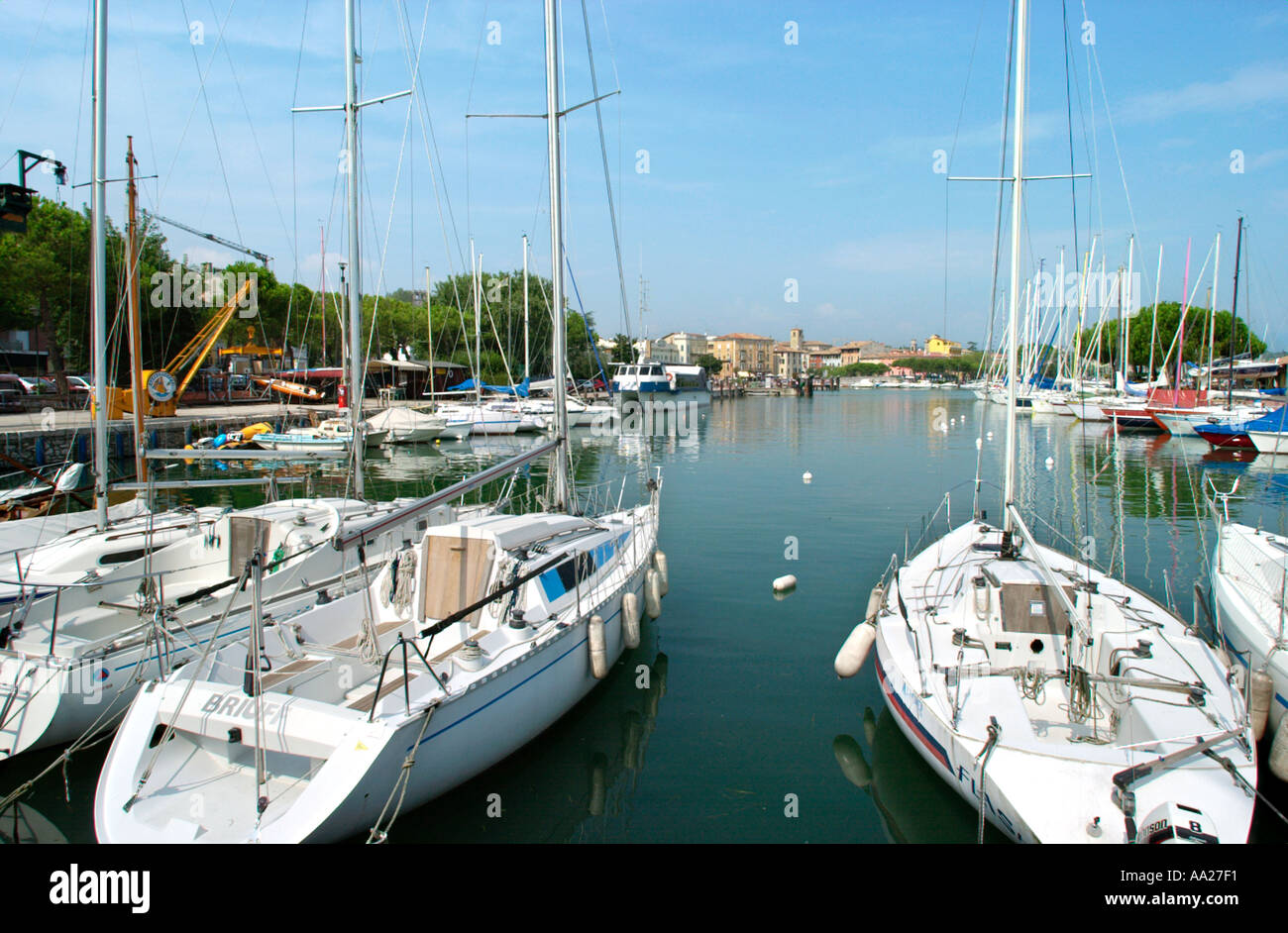 Harbour in Desenzano, Lake Garda, Italy Stock Photo