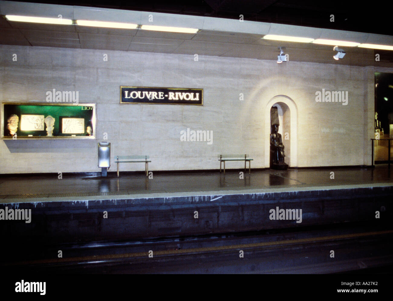 France, Paris, metro platform Stock Photo