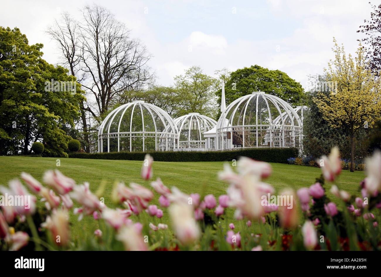 The Birmingham Botanical Gardens Glasshouses Edgbaston Birmingham Stock 