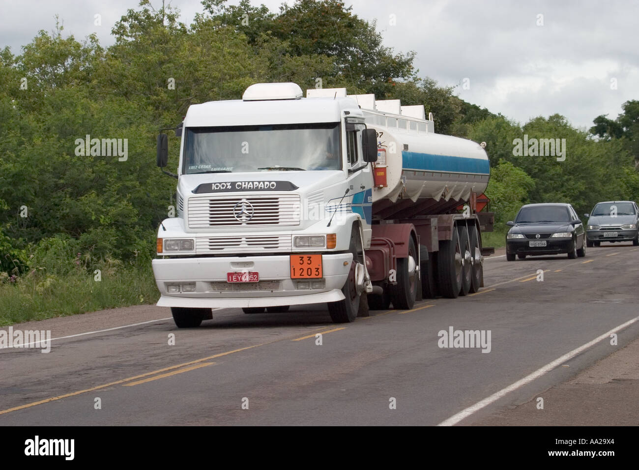 Big Brasil Tanker Truck on open road in Rio Grande Do Sul Brazil