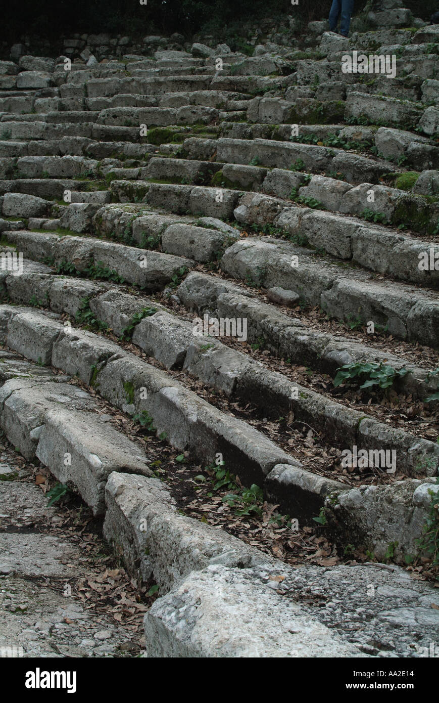 Steps and seating, ancient Greek theatre, Phaselis Stock Photo