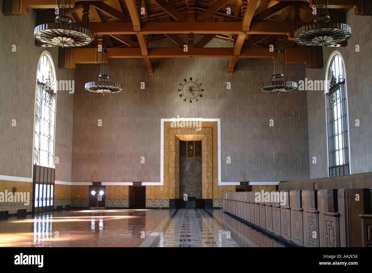 Side Hall Interior of one of the side halls, Union (rail) Station, downtown, Los ...