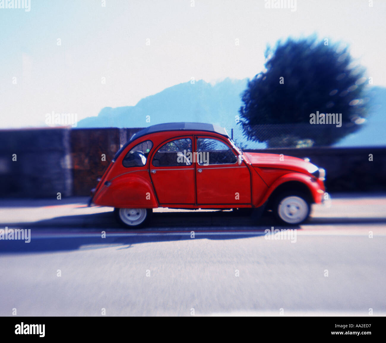 Red vintage Citroen automobile parked on side of road in Switzerland Stock  Photo - Alamy