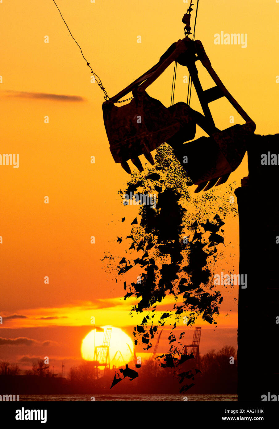 Dumping Debris on a Construction Site Stock Photo 12493470 Alamy