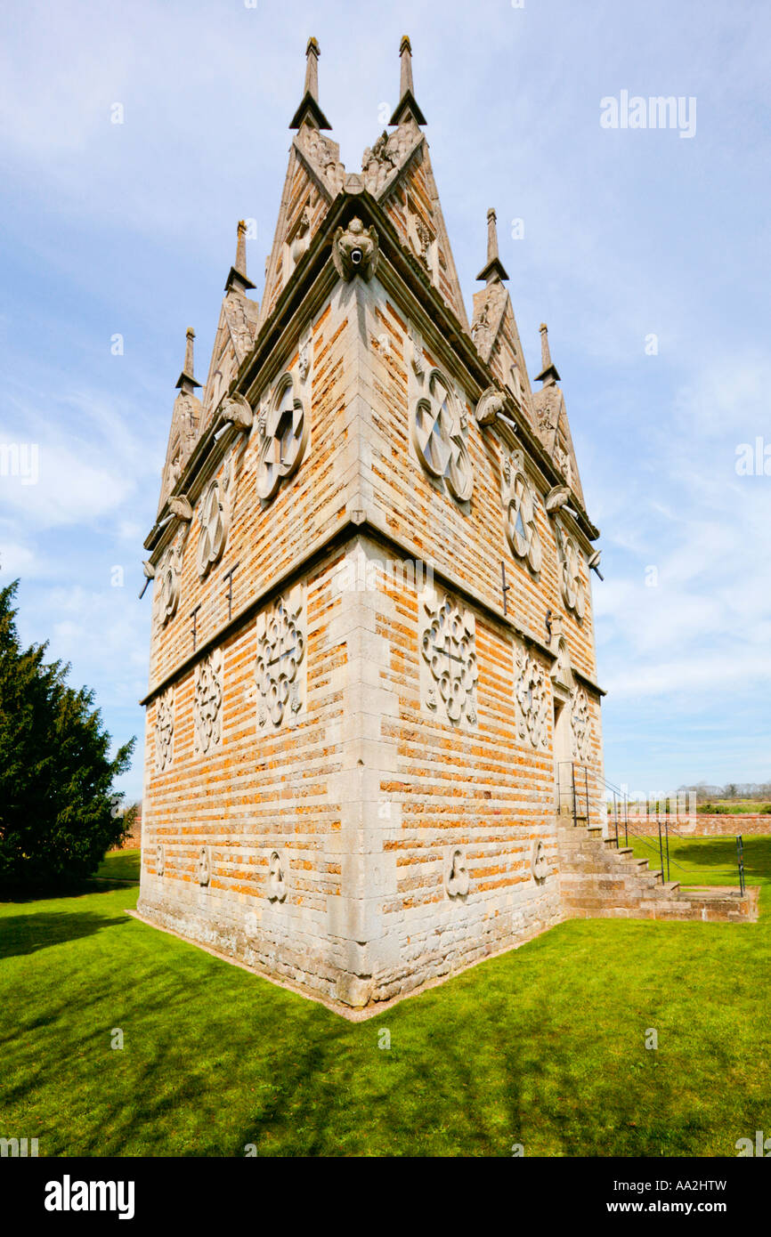 The Triangular Lodge at Rushton - Unusual Wide Angle View Stock Photo
