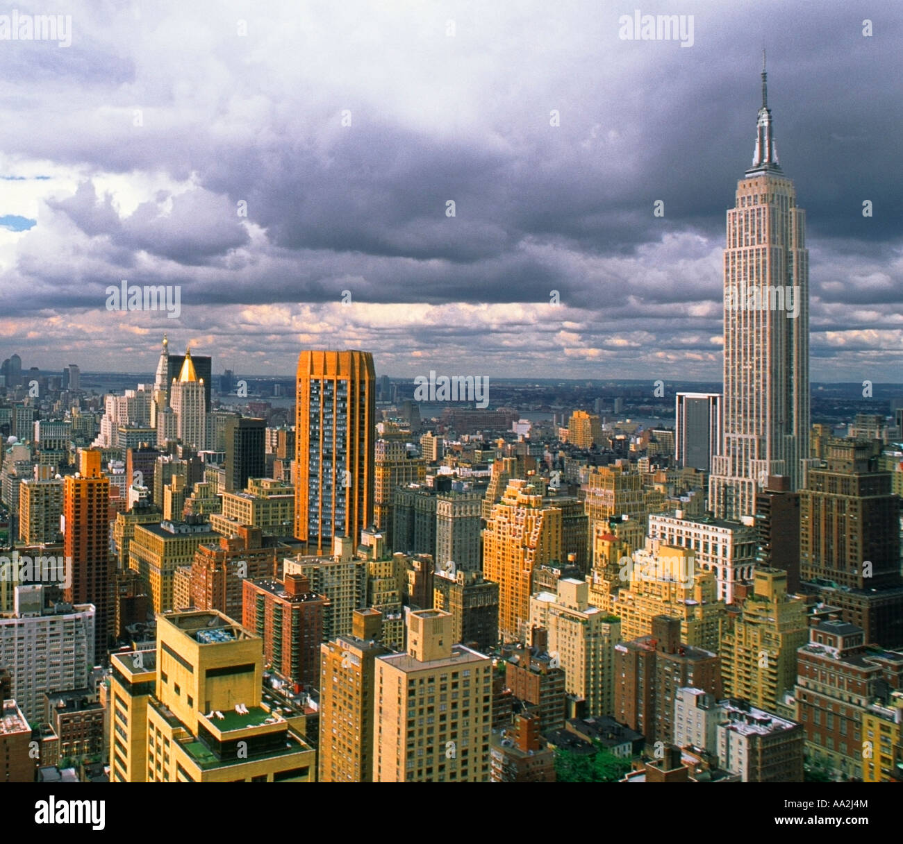 Aerial View of Empire State Building Midtown Manhattan New York City ...