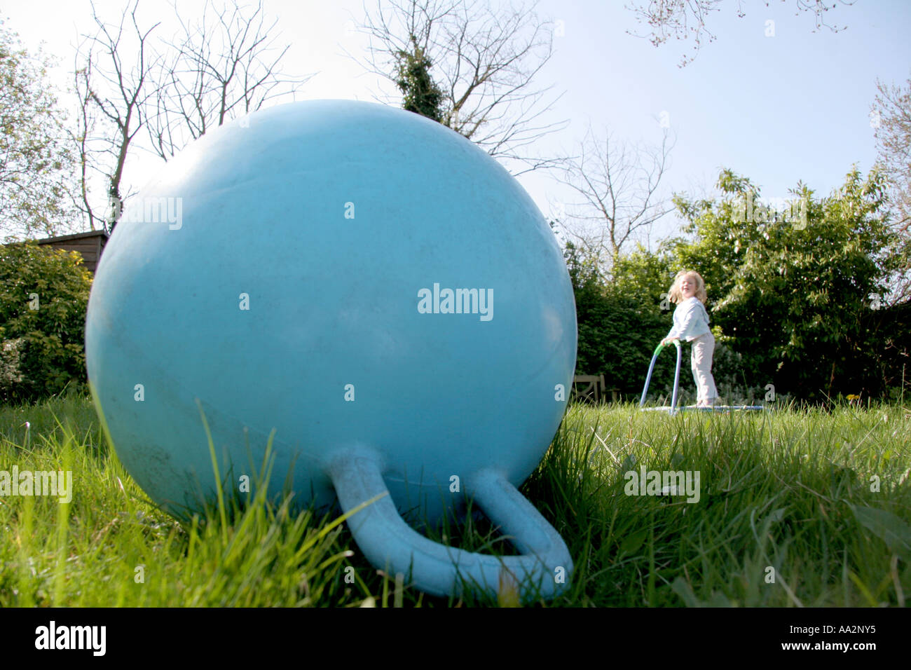 space hopper in garden Stock Photo