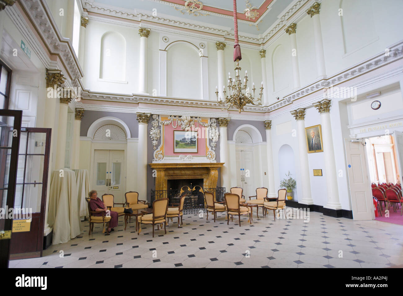 Kingston Maurward inside foyer Stock Photo Alamy