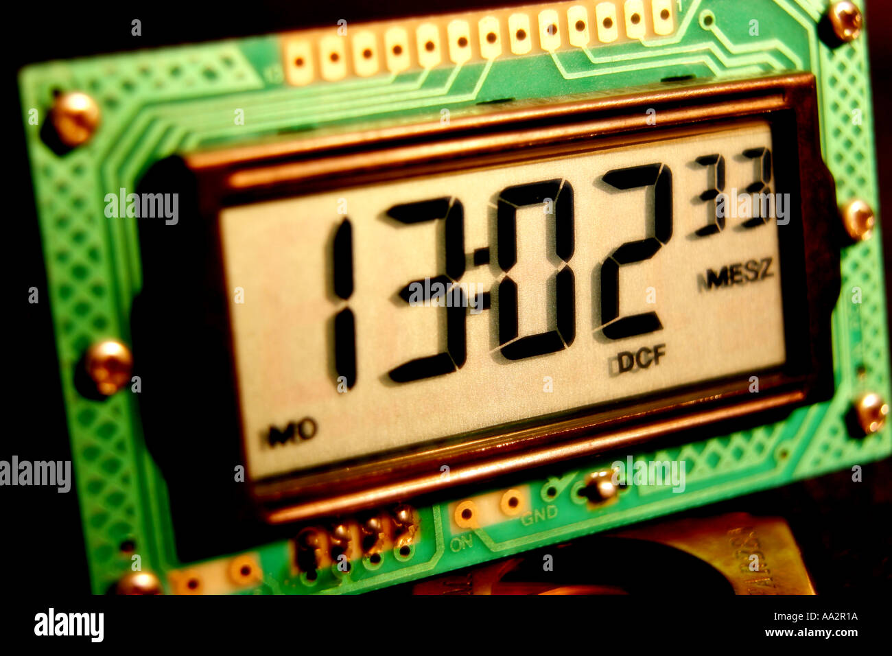 clock with digital display Stock Photo