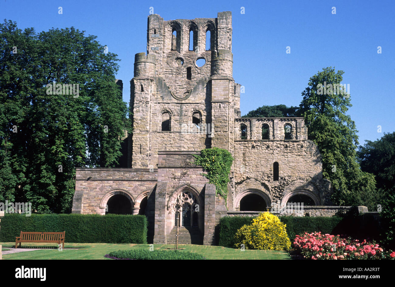 Kelso Abbey, Scottish Borders, Scotland, UK, founded 1128, Medieval architecture, monastic, history, heritage, travel, tourism a Stock Photo