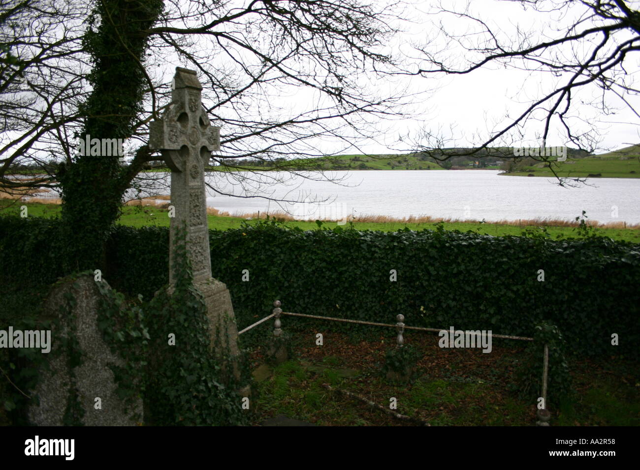 celtic highcross on the churchyard of Holycross Stock Photo