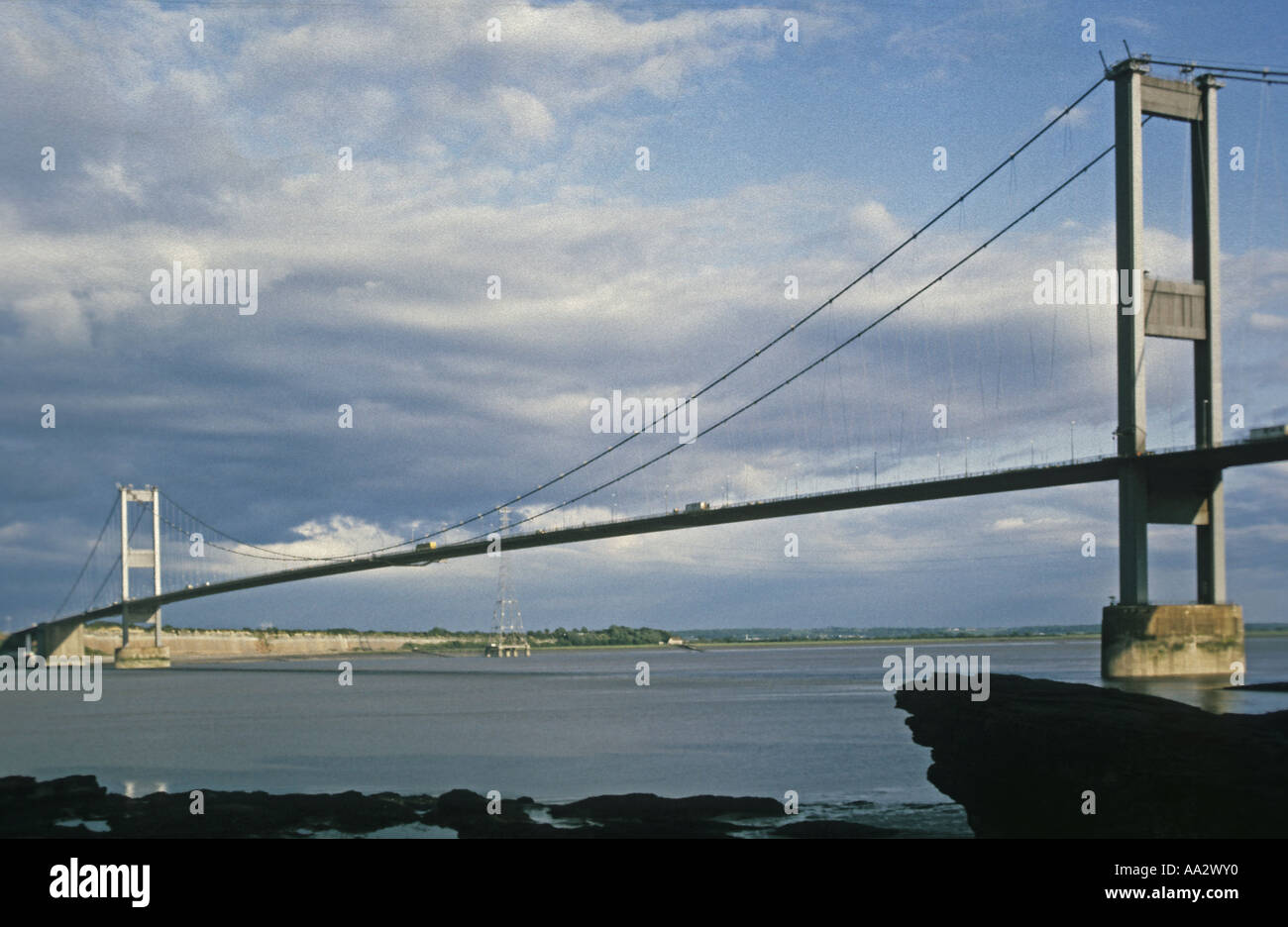 Severn Bridge taken from Beachley Wales Stock Photo Alamy