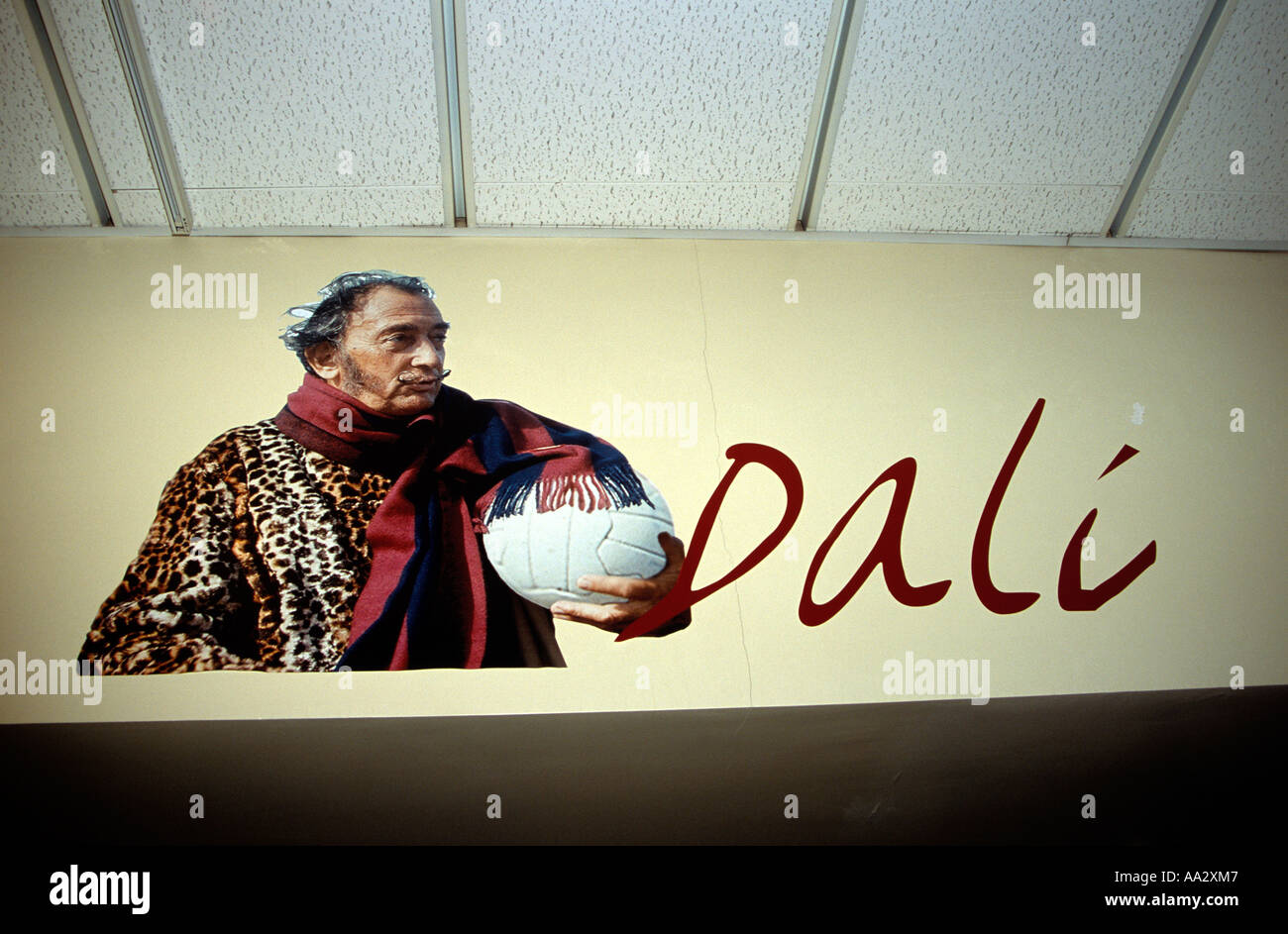 Salvador Dali photograph, Nou Camp Stadium, Barcelona Football Club, Barcelona, Spain Stock Photo