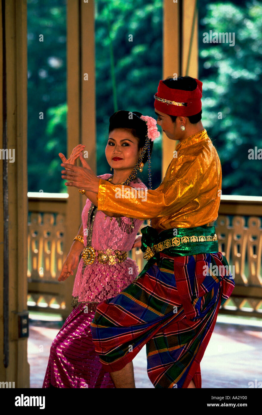 Thai dance dancer dancers dancing dance performance, Vimanmek Palace, Vimanmek Mansion, Bangkok, Bangkok Province, Thailand, Southeast Asia, Asia Stock Photo