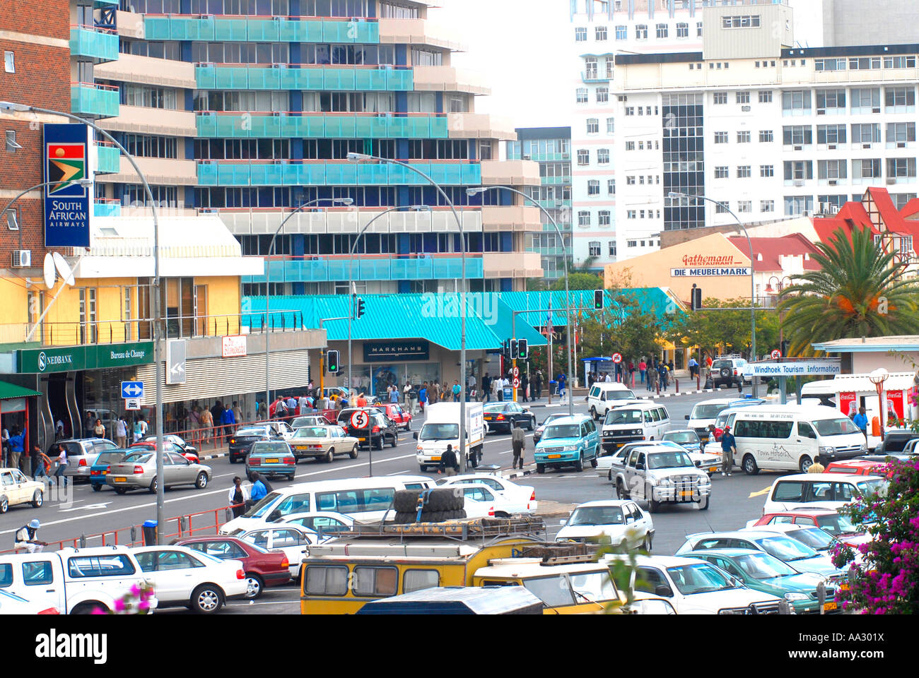 Street scene Windhoek Namibia Stock Photo 12496981 Alamy