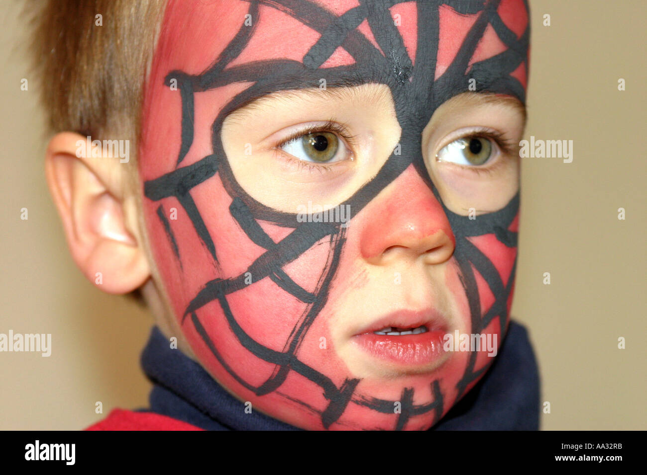 Spiderman face paint hi-res stock photography and images - Alamy