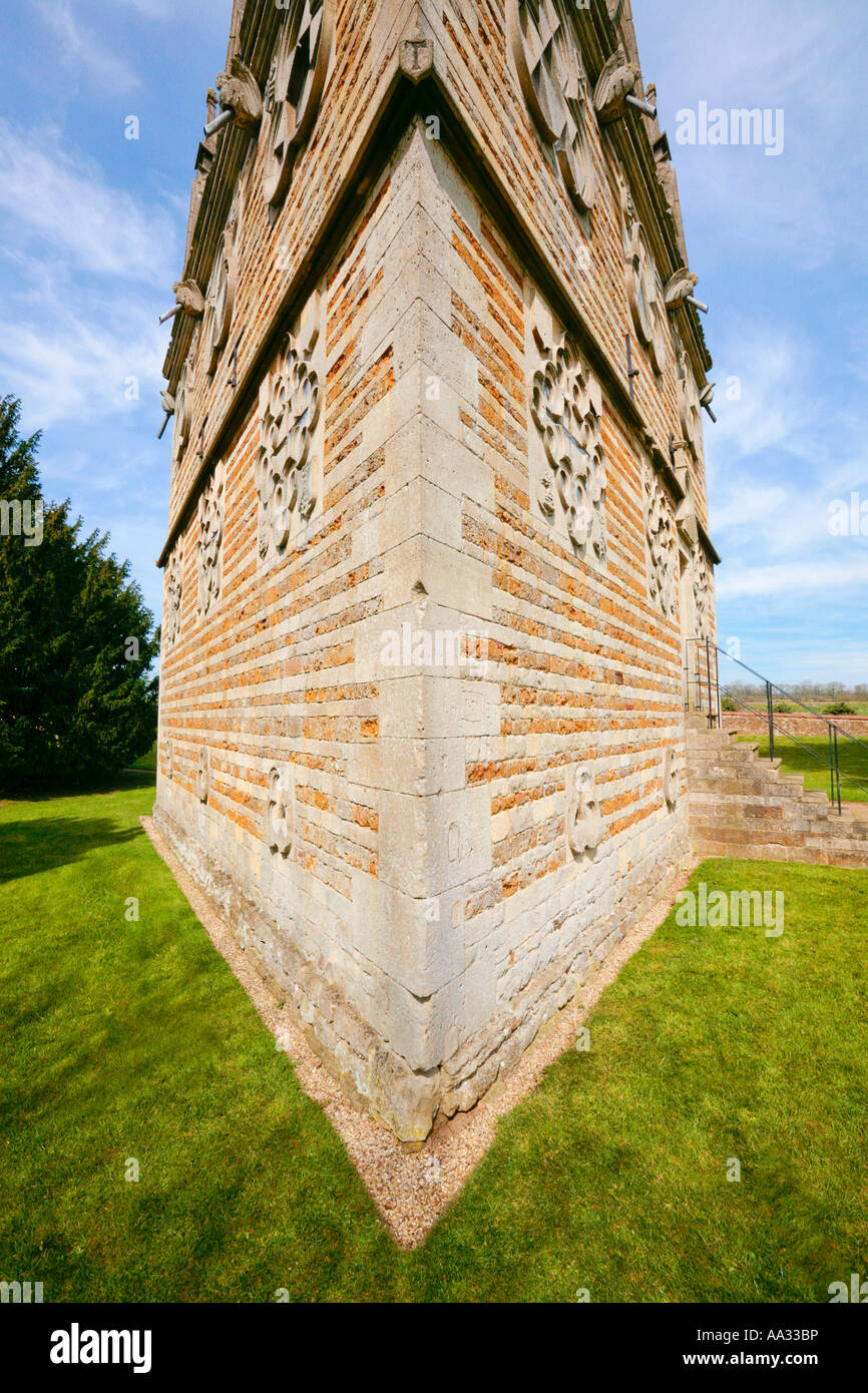 The Triangular Lodge at Rushton - Unusual Wide Angle View Stock Photo