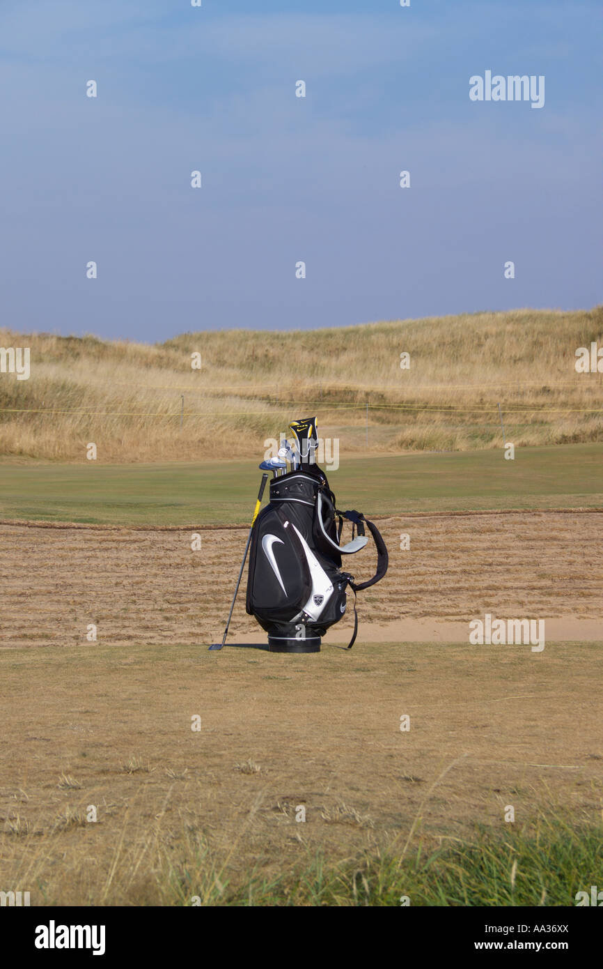 Golf Bag beside Bunker "Royal Liverpool Golf Club" Hoylake Wirral  Merseyside England Stock Photo - Alamy