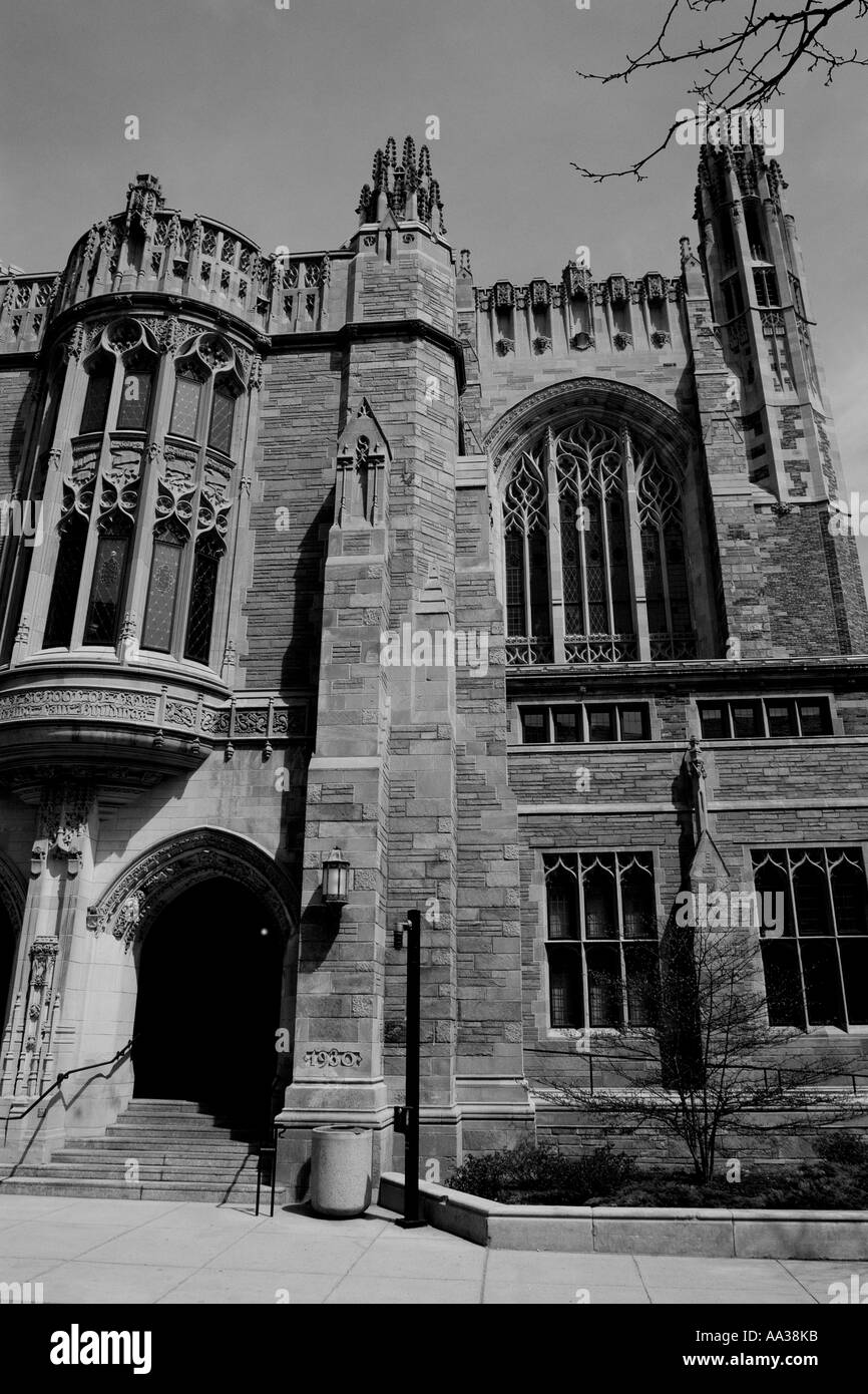 Yale University Law School architectural detail in black and white Stock Photo Alamy