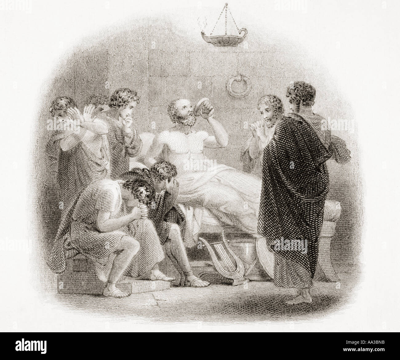 Death of Sócrates, 469 - 399 BC Stock Photo