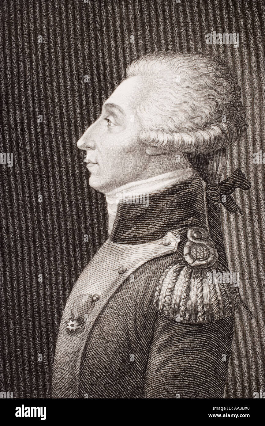 Marie-Joseph Paul Yves Roch Gilbert du Motier, Marquis de Lafayette,1757 - 1834.  French aristocrat and military officer, Stock Photo