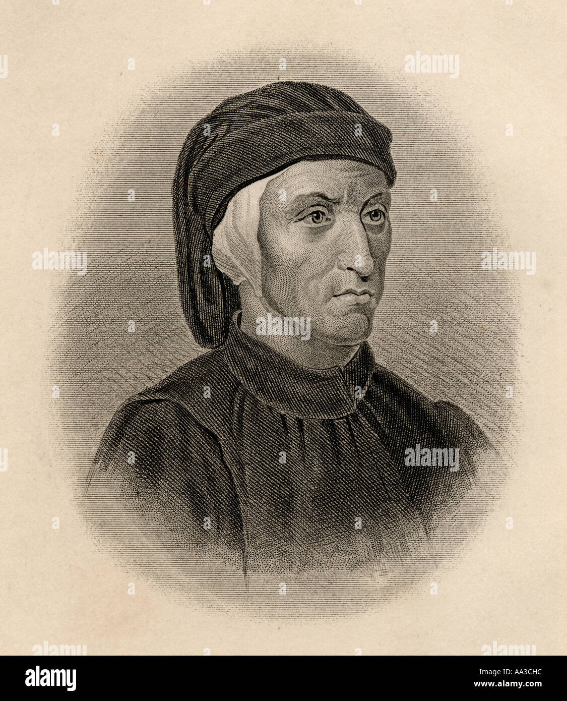 Durante di Alighiero degli Alighieri, aka Dante Alighieri, 1265 - 1321. Italian poet. Stock Photo