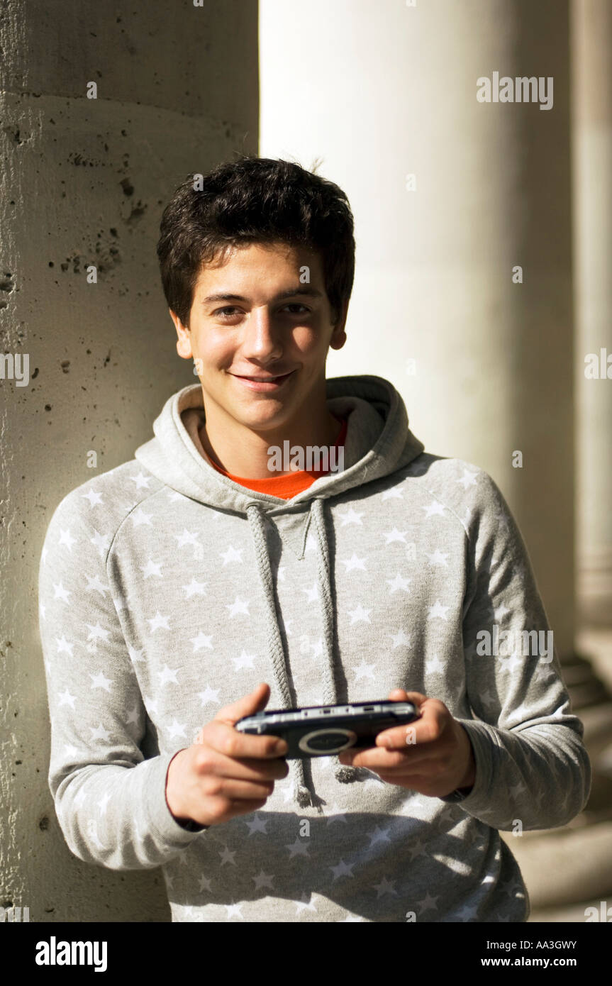 teenager play station Stock Photo