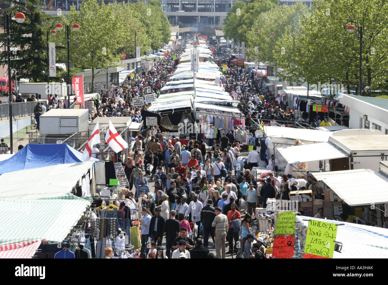 Shoppers wembley market wembley london hires stock photography and