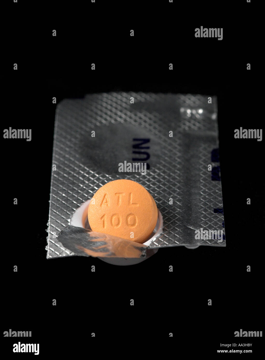 Single Orange Atenolol 100mg Tablet Stock Photo