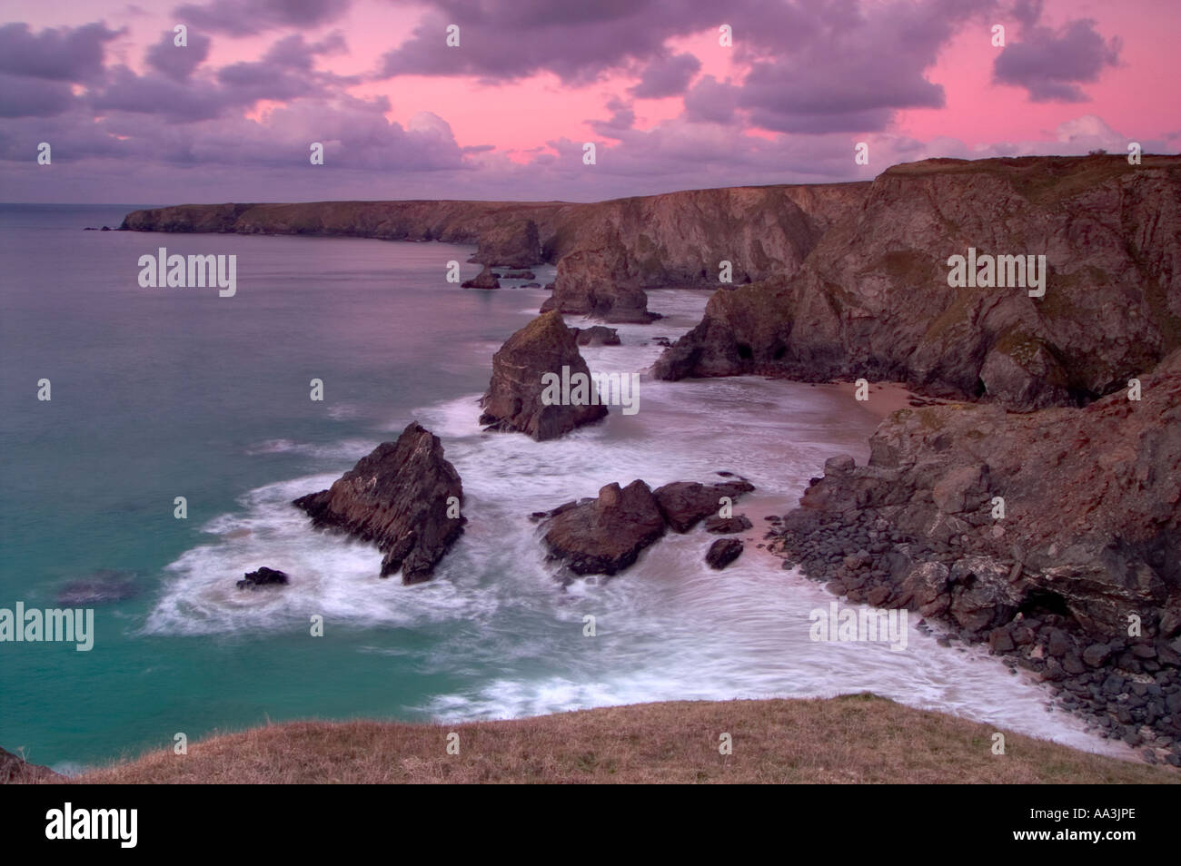 Bedruthan Steps Cornwall 2005 Stock Photo