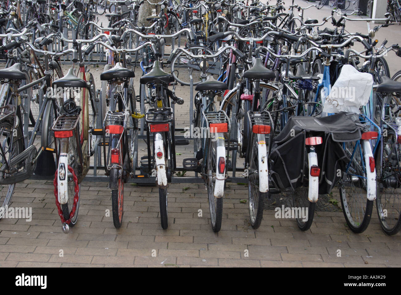 Push bikes in the dutch market town Groningen Netherlands Stock Photo Alamy