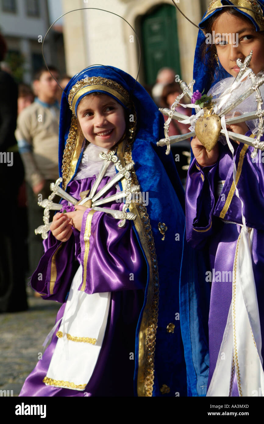 A procession in the Holy Week of Braga, Portugal Stock Photo