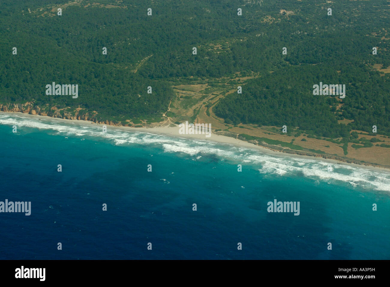 aerial view of the beach of sant tomas Stock Photo