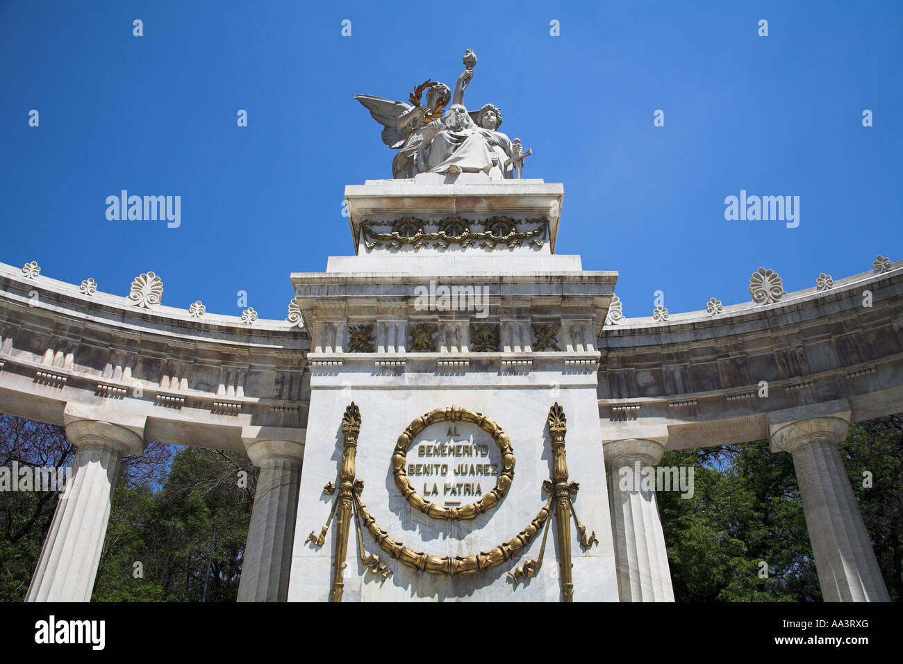 Hemiciclo, Benito Juarez Monument, Alameda Central, Avenida Juarez, Mexico City, Mexico Stock Photo