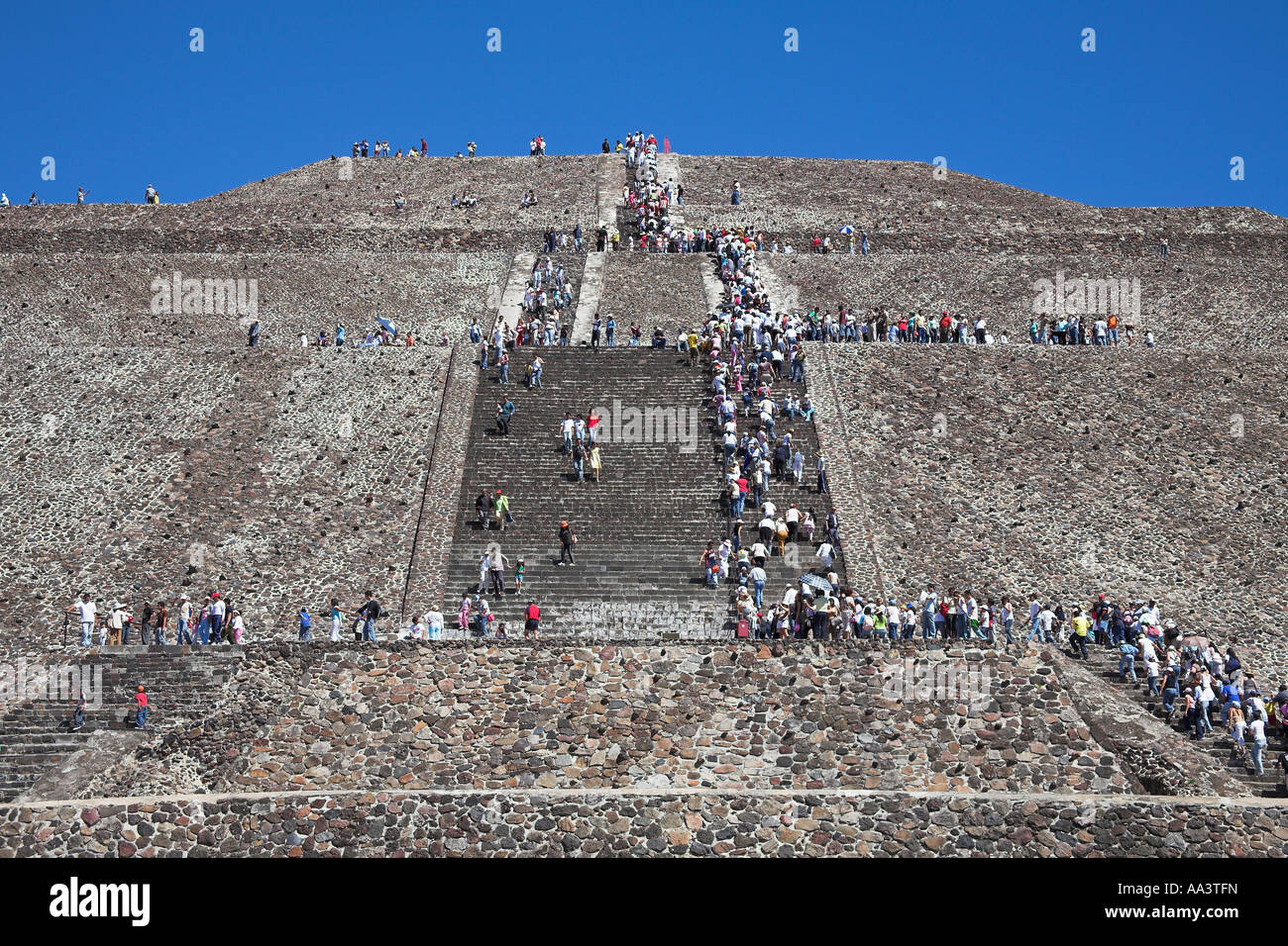 Tourists, Pyramid of the Sun, Piramide del Sol, Teotihuacan ...