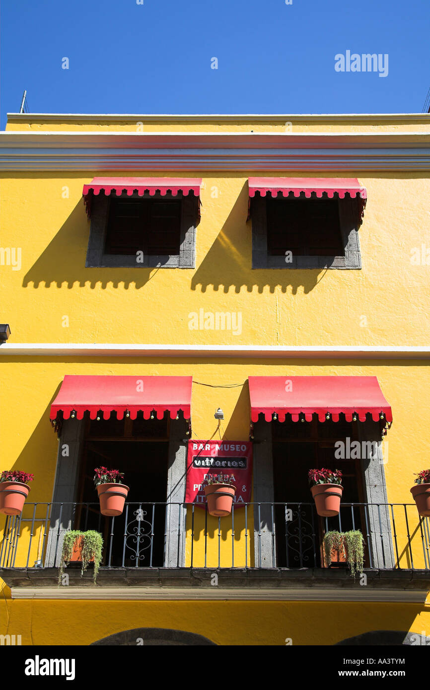 Bar and Museo Vittorios, near the Zocalo, Puebla, Mexico Stock Photo