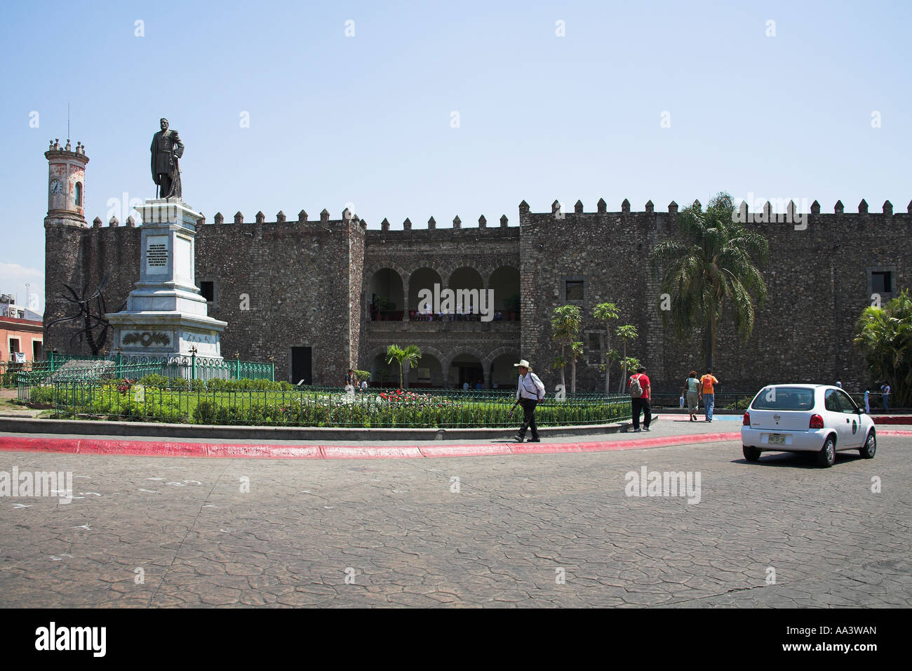 Palacio de Cortes, Cortes Palace, Plaza de Armas, Zocalo, Cuernavaca, Morelos State, Mexico Stock Photo