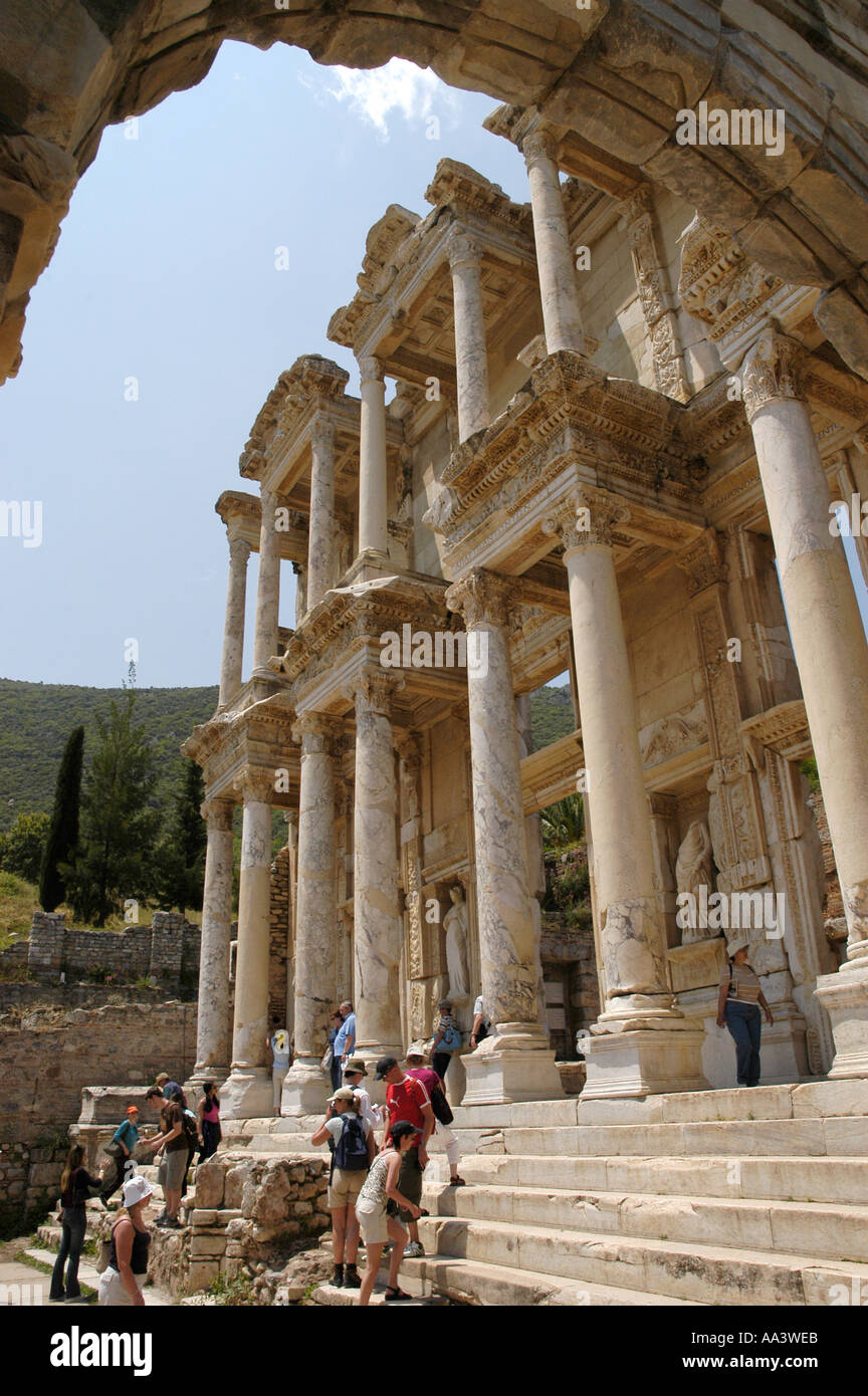 Celcus Library of Celcus at ruin city of Ephesus in Turkey Stock Photo - Alamy