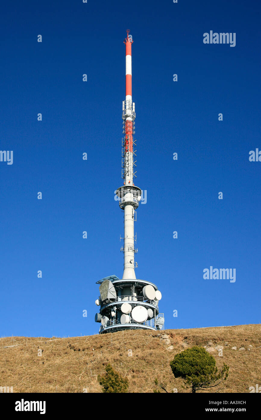 TV Mast on Mount Rigi Stock Photo - Alamy