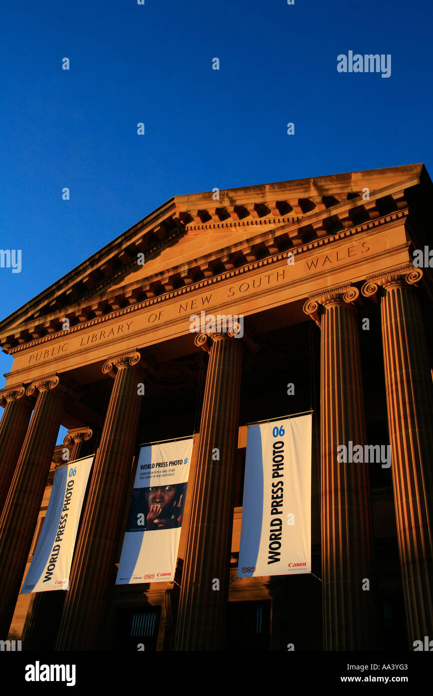 The Mitchell Library is a classical sandstone building is situated on Macquarie st Sydney Stock Photo