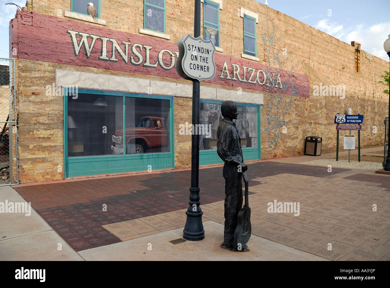 The "Standin' on the Corner in Winslow Arizona" monument for the song