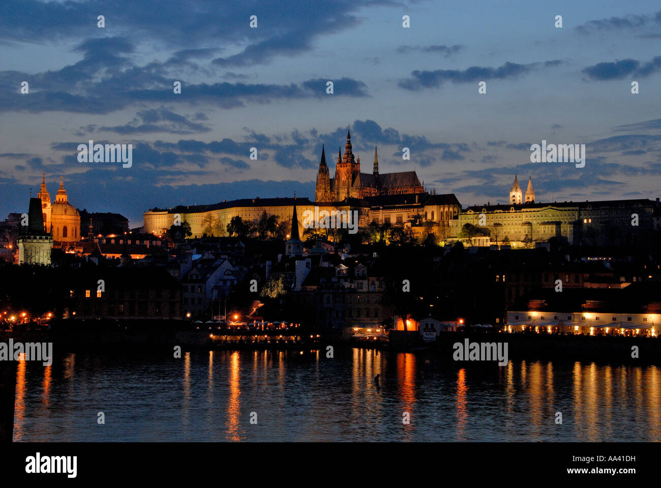 Sunset Prague Hradcany  , Prague, Czech Republic Stock Photo