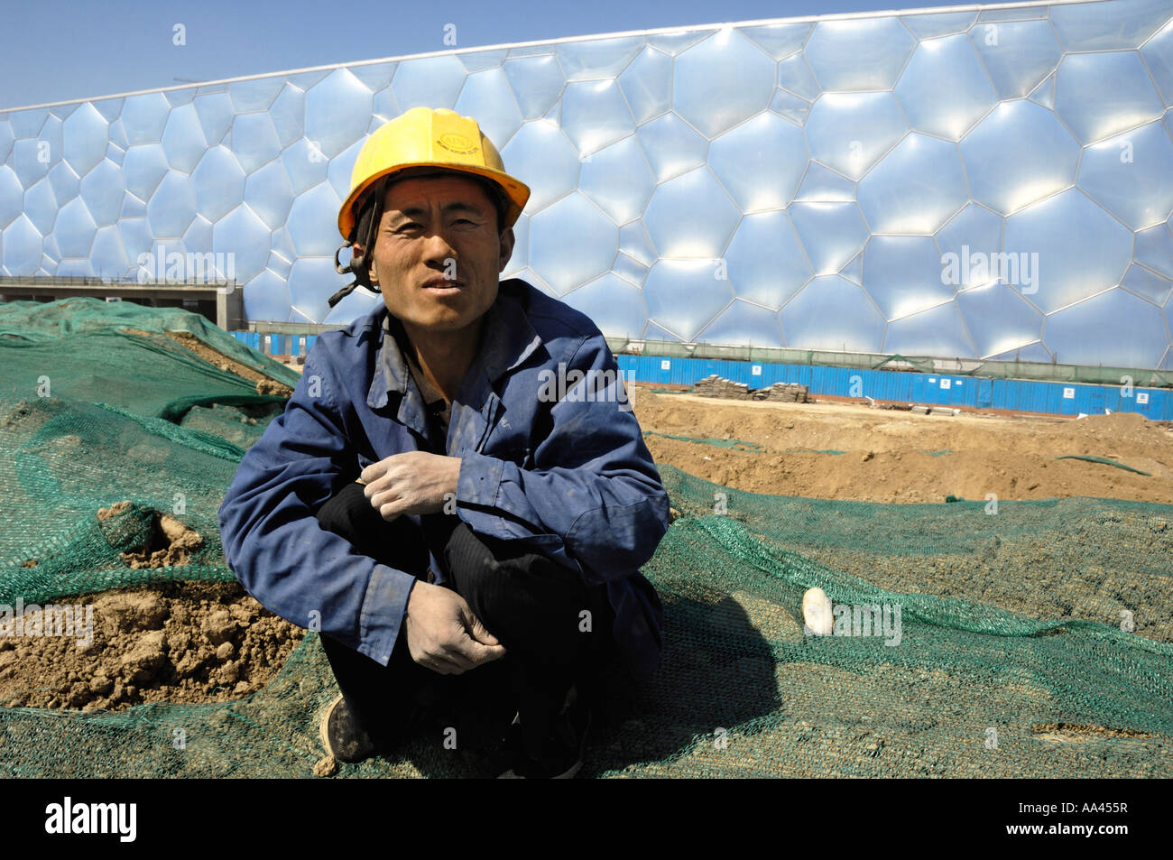 construction site of the National Swimming Center for the Beijing 2008 Olympic Games 17 May 2007 Stock Photo