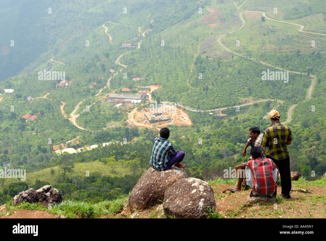 View Across the Cardamom Hills from Ponmudi Hill Station Stock Photo