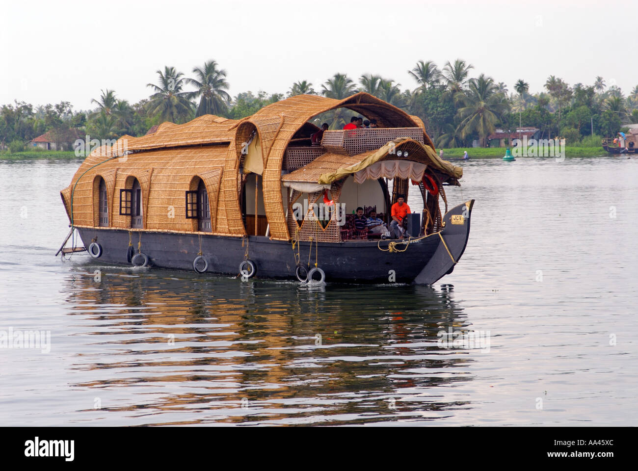 A Traditional Rice Boat On The Kerala Backwaters Stock Photo Alamy