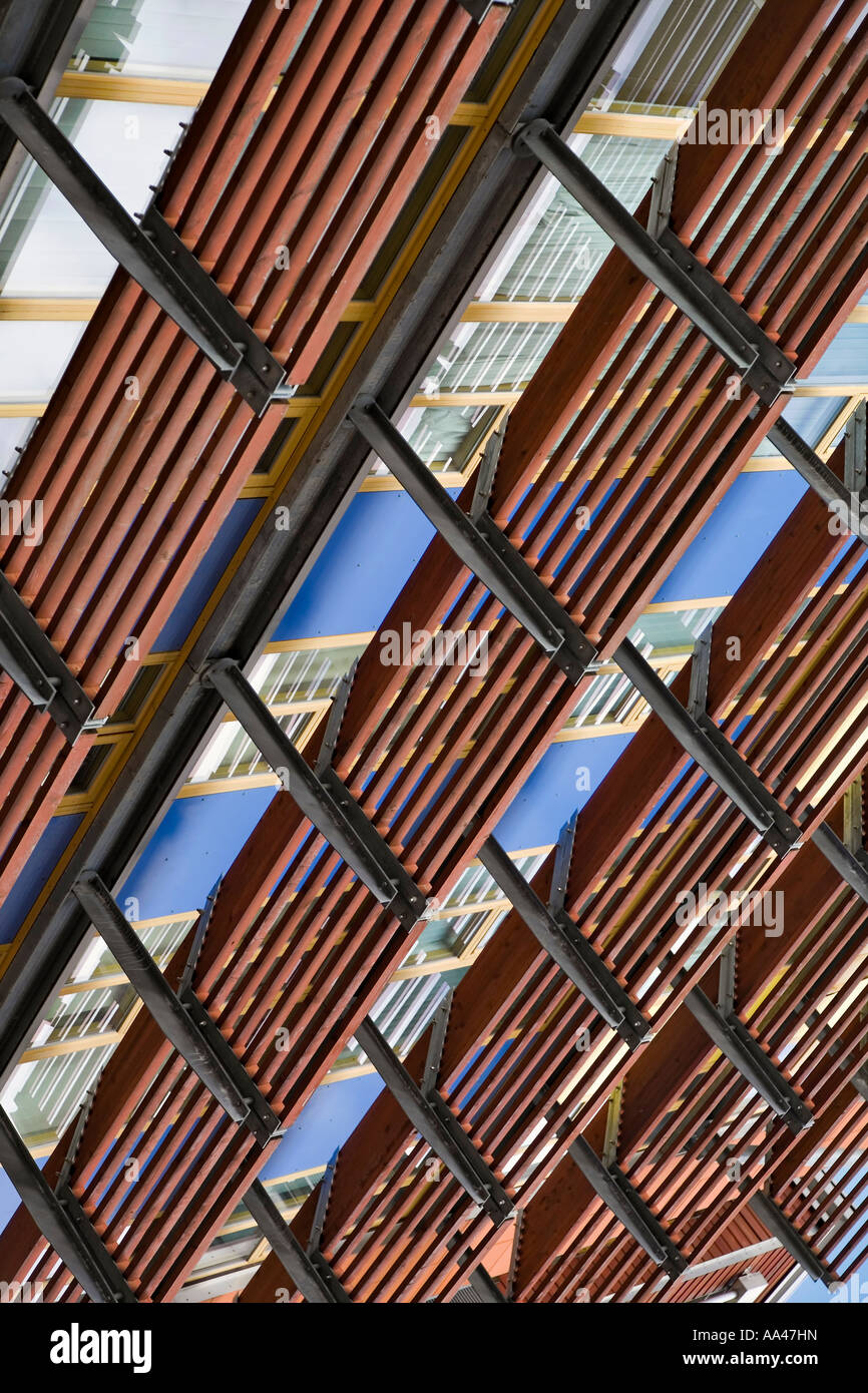 Architectural Detail Pattern made by louvres on apartment block at Greenwich England Stock Photo